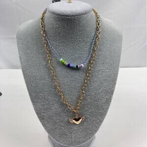 4/$25 NWT BP beaded and chain layered necklace